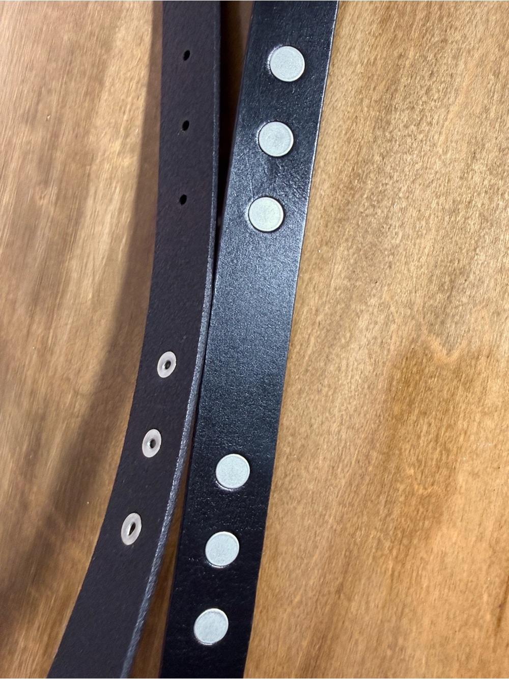AllSaints Black Leather Studded Belt with Silver Buckle - Picture 4 of 6